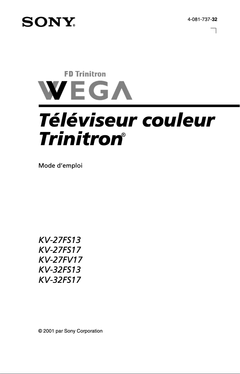 Image de la première page du manuel de l'appareil KV-27FS13