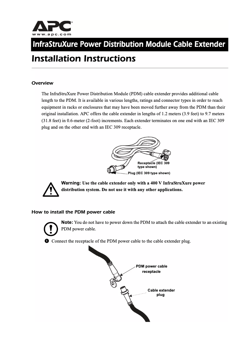 Página 1 del manual Manual de usuario APC PDX332IEC-960