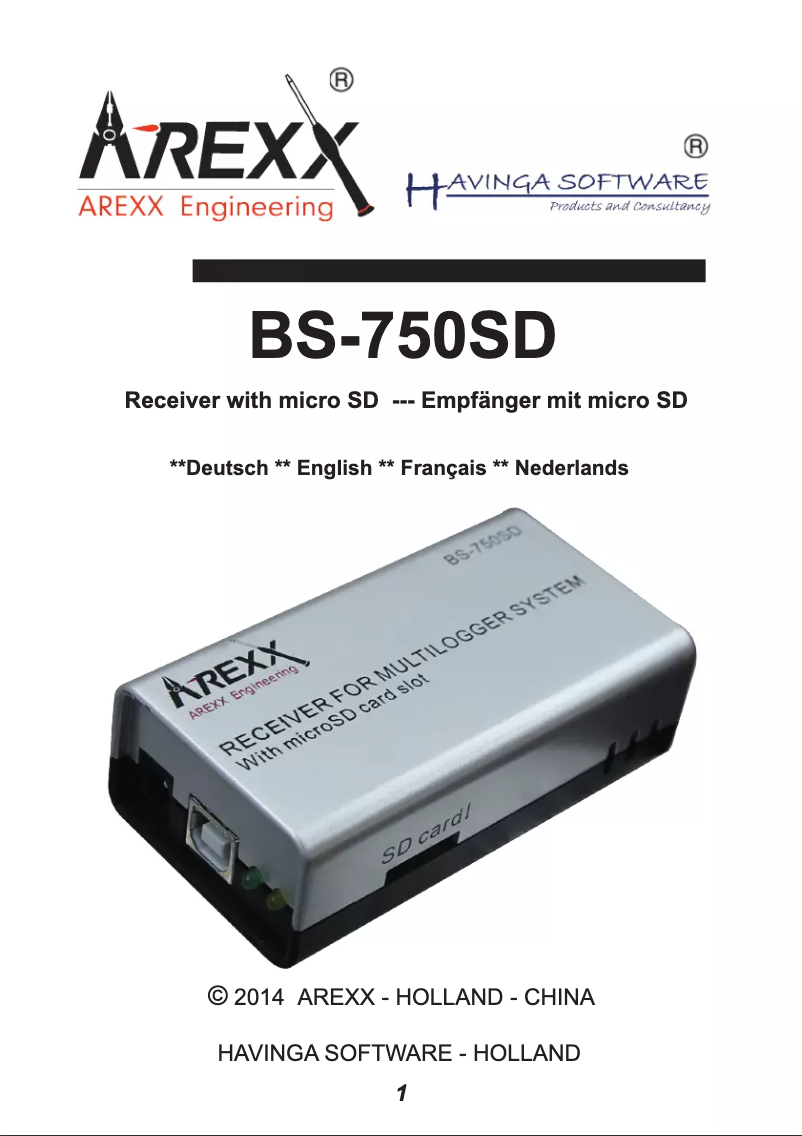 Page n°1 - Manuel utilisateur AREXX BS-750SD
