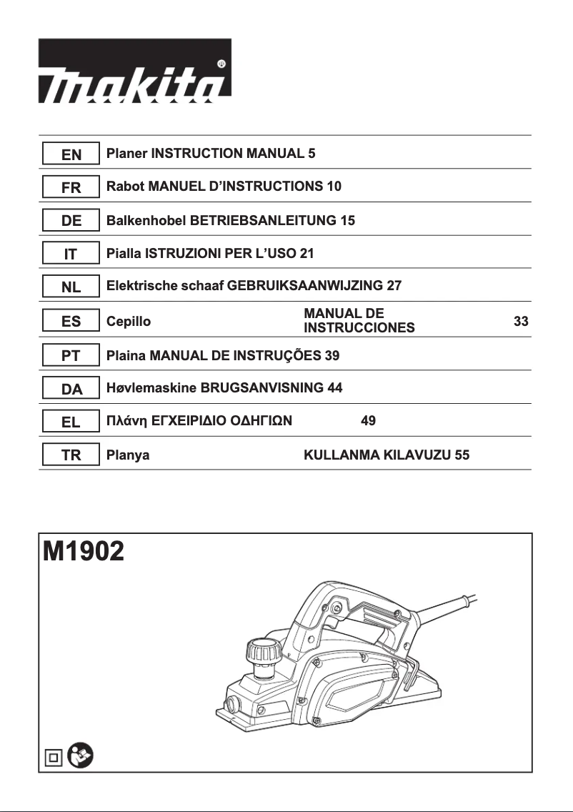 Página 1 del manual Manual de usuario Makita M1902
