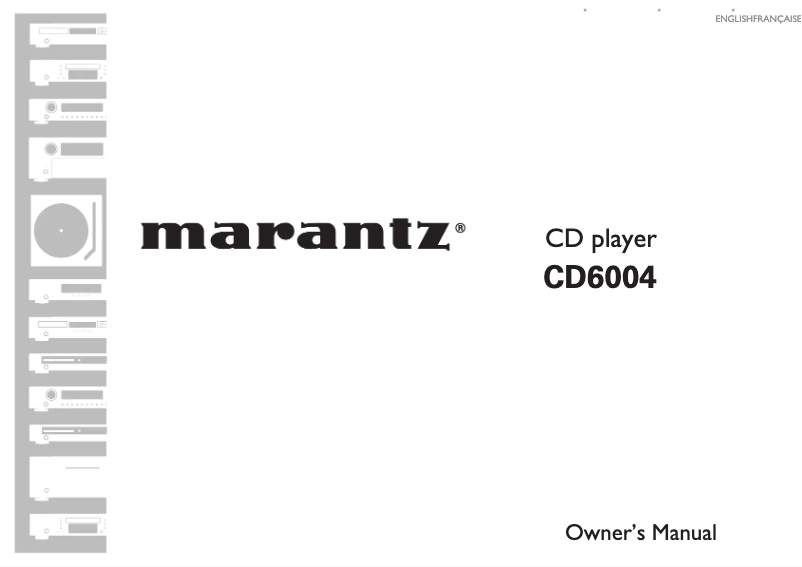 Page n°1 - Manuel utilisateur Marantz CD6004B