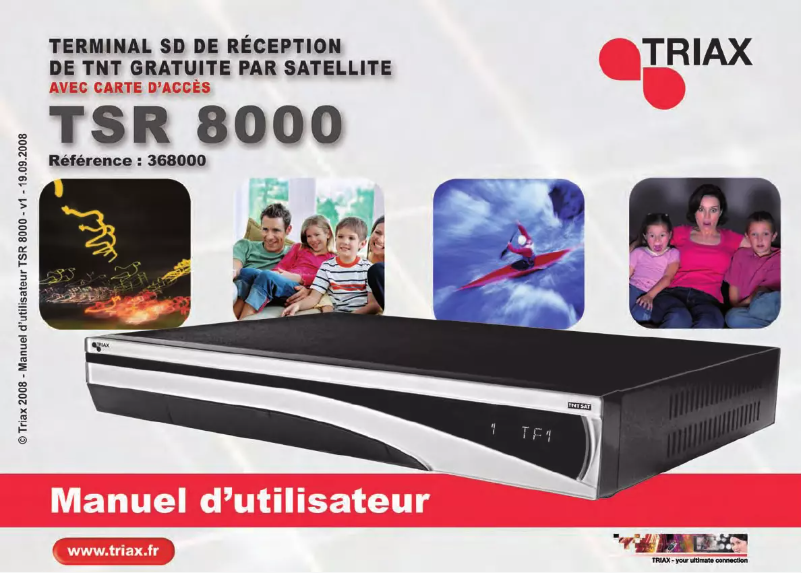 Page 1 de la notice Manuel utilisateur Triax TSR 8000