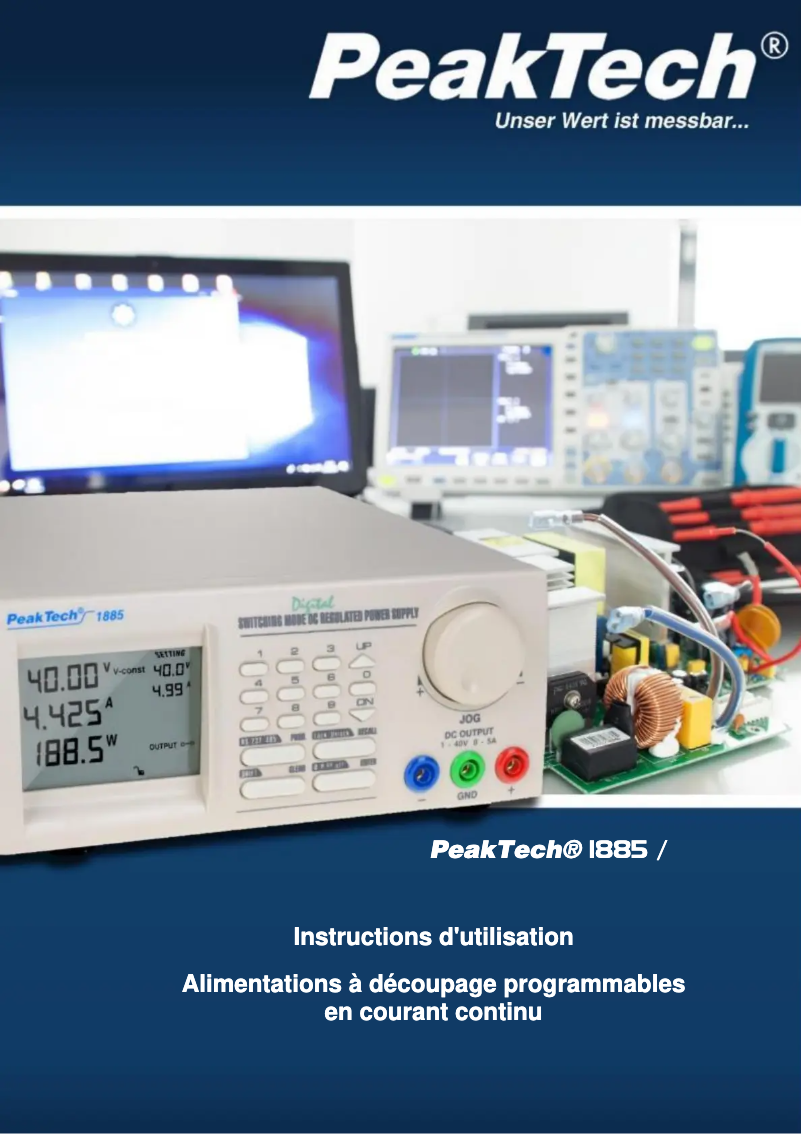 Page 1 de la notice Manuel utilisateur PeakTech 1890