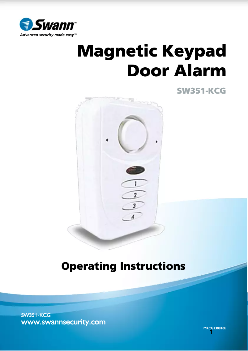 Page n°1 - Manuel utilisateur Swann SW351-KCG