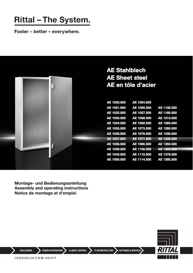 Page 1 de la notice Manuel utilisateur Rittal AE 1039.500