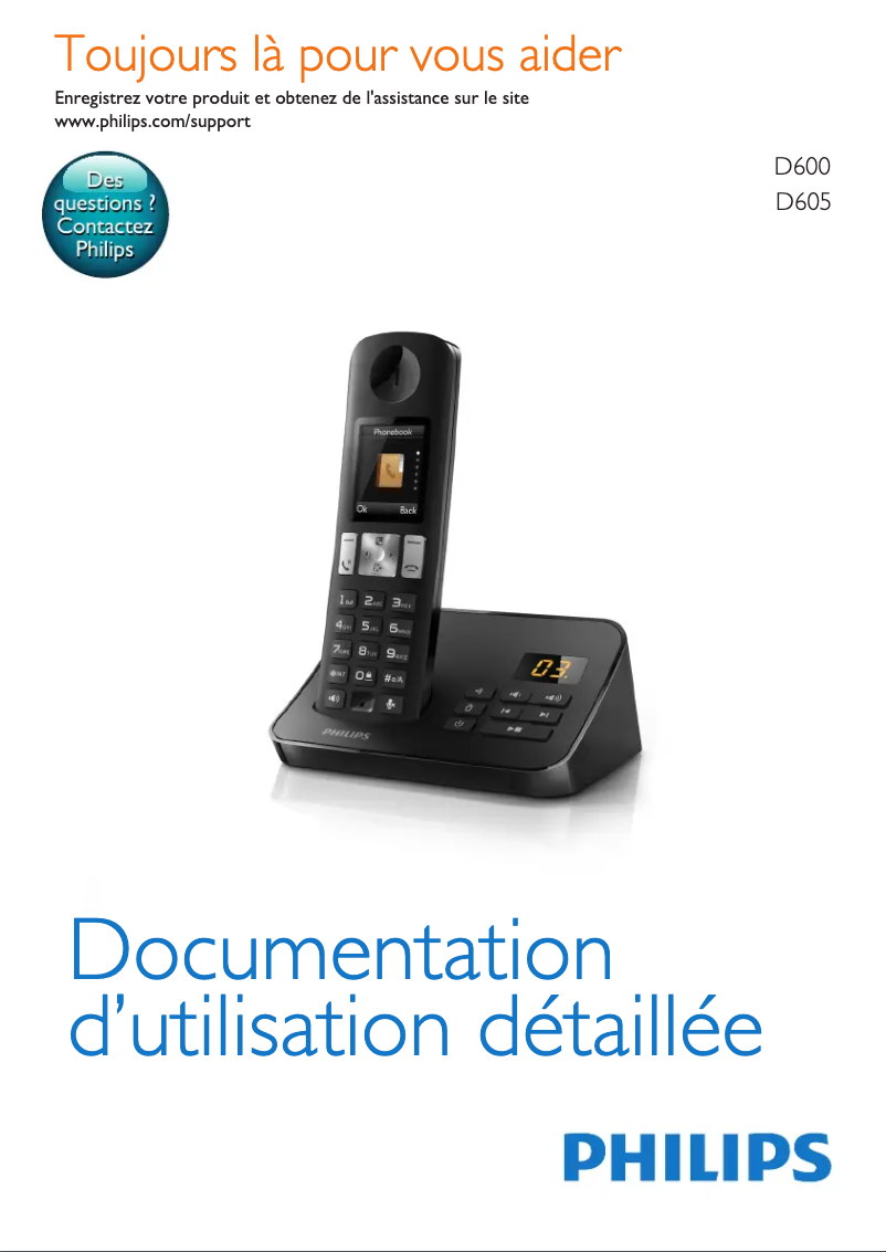 Page n°1 - Manuel utilisateur Philips D6001B