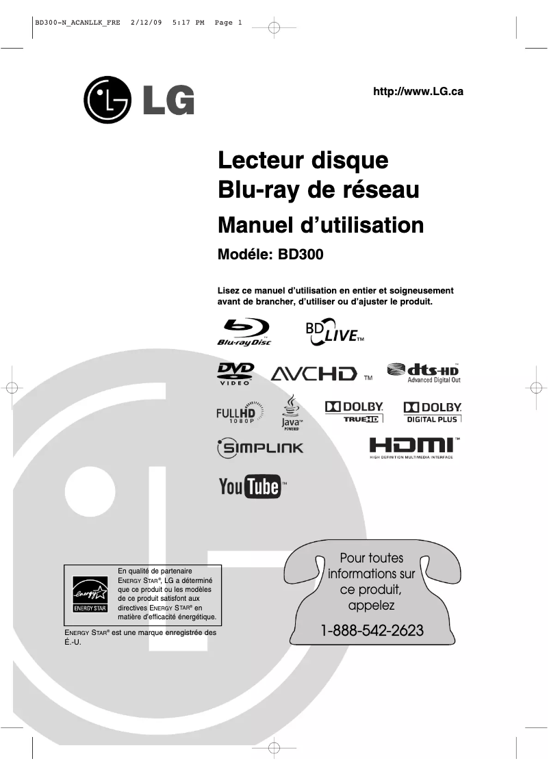 Página 1 del manual Manual de usuario LG BD300