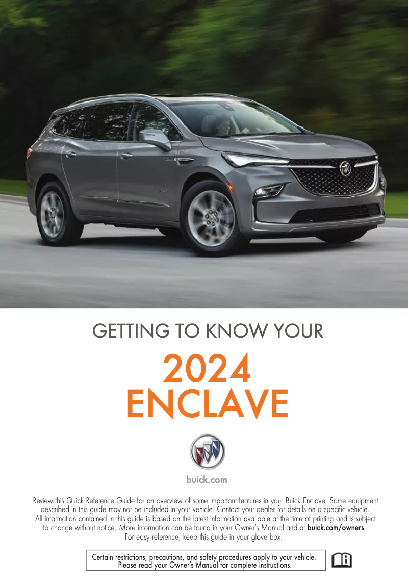 Page n°1 - Guide de démarrage rapide Buick Enclave (2024)