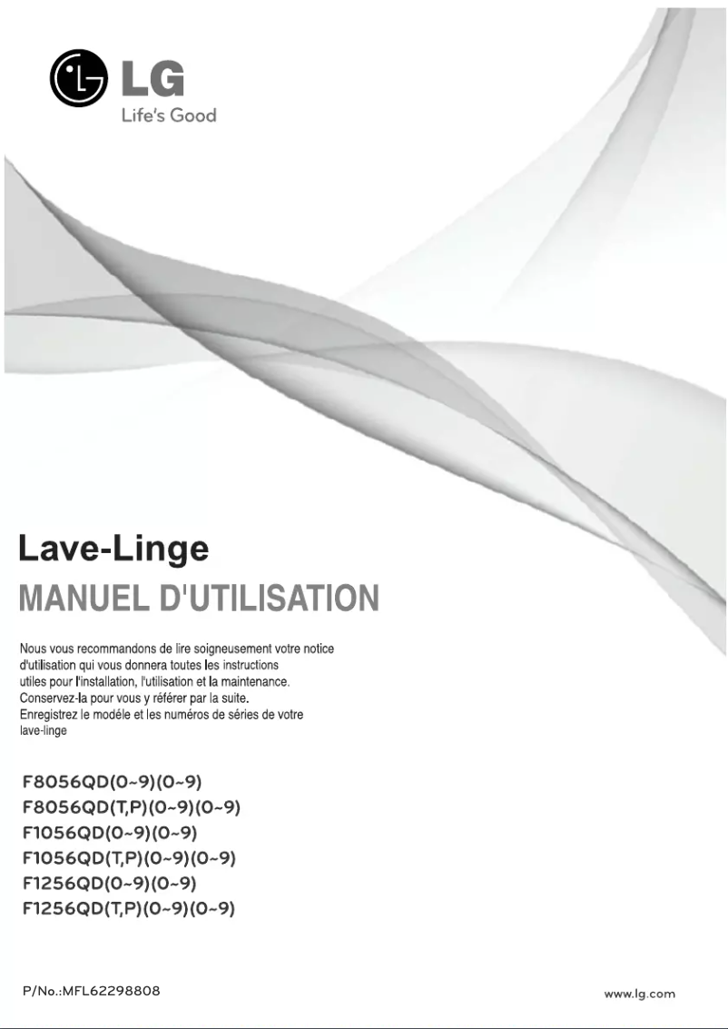 Page 1 de la notice Manuel utilisateur LG F1056QDP