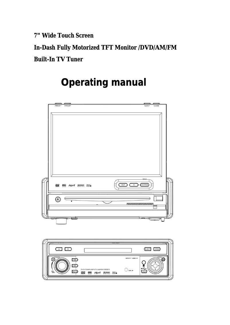 Imagen de la primera página del manual del dispositivo TID-894NRT