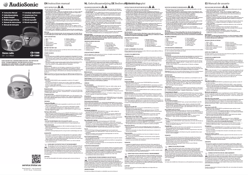 Page n°1 - Manuel utilisateur TriStar CD-1569