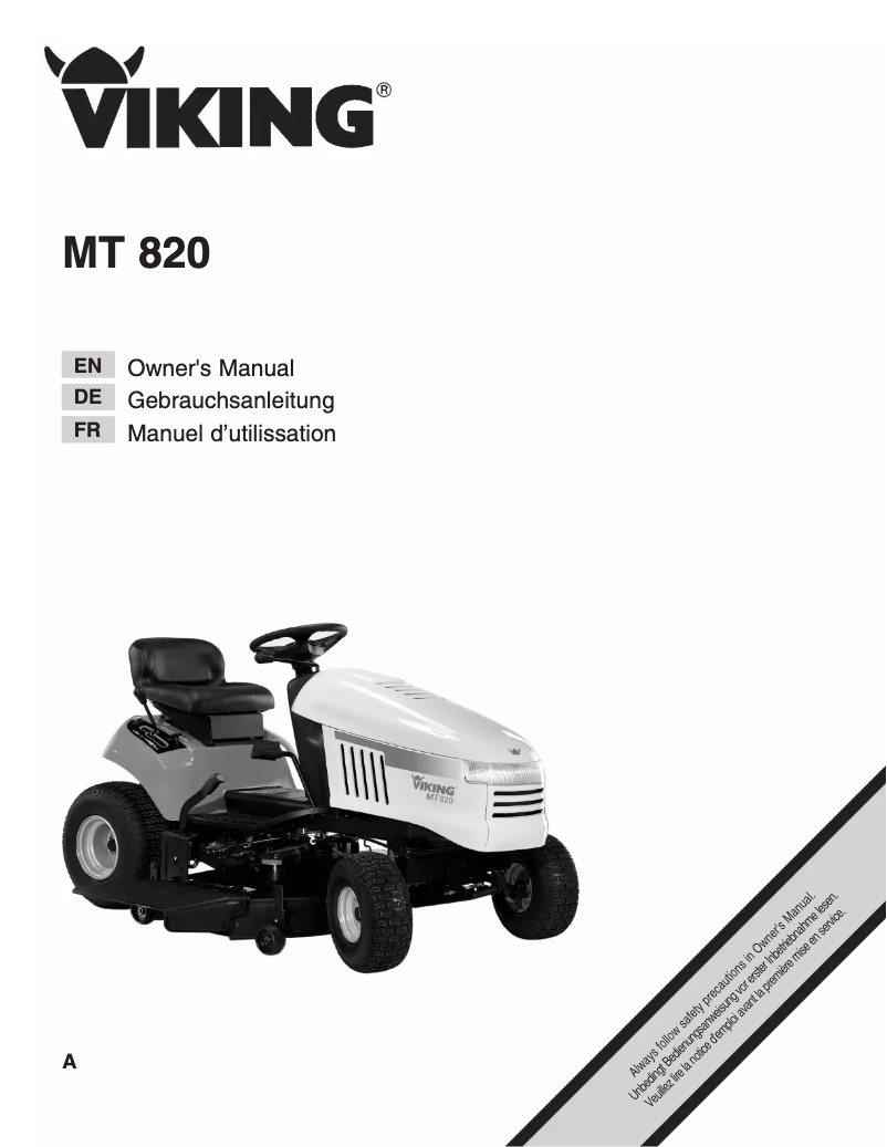 Page n°1 - Manuel utilisateur Viking MT 820