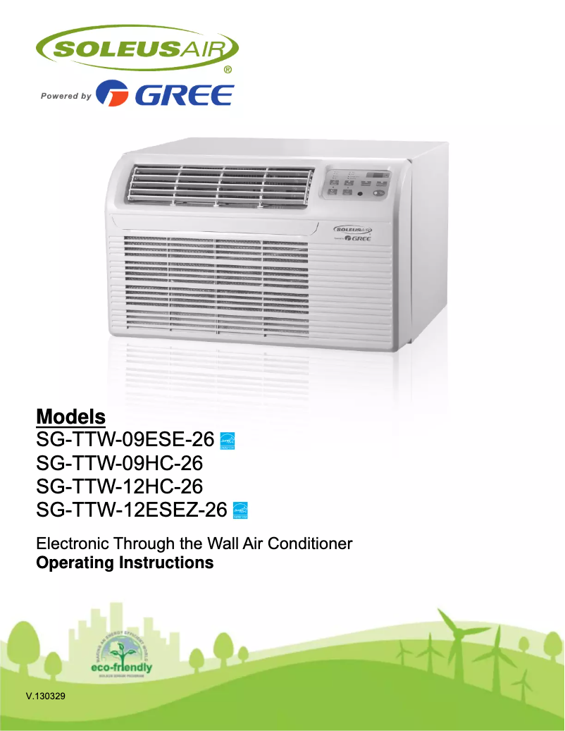 Page 1 of the manual User Manual SoleusAir SG-TTW-09HC-26