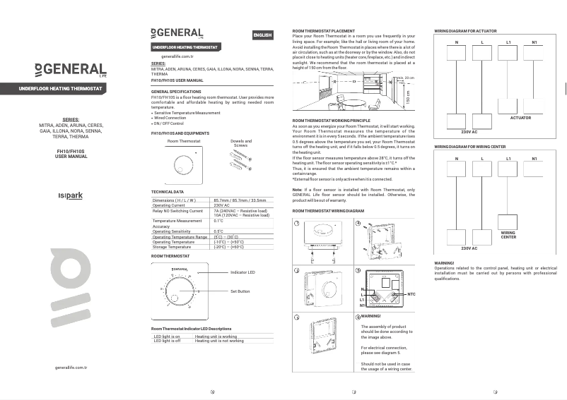Page n°1 - Manuel utilisateur GENERAL Life FH10