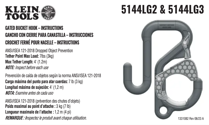 Page n°1 - Manuel utilisateur Klein Tools 5144LG3
