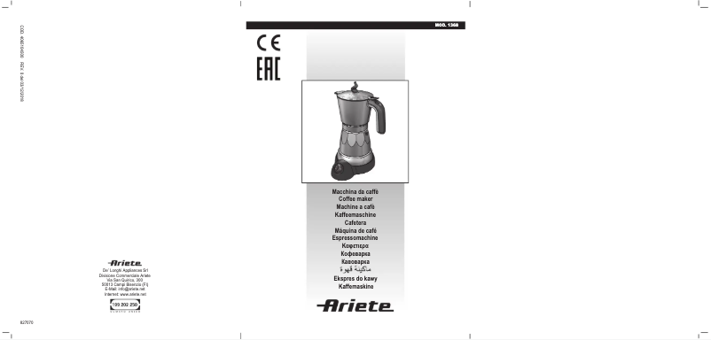 Image de la première page du manuel de l'appareil Moka Aroma 1368