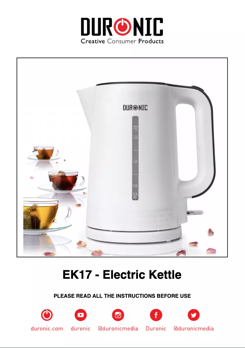 Page n°1 - Manuel utilisateur Duronic EK17