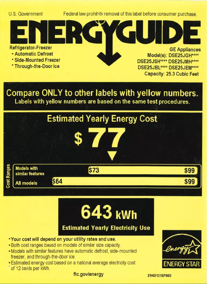 Page n°1 - Label énergétique Adora DSE25JBLTS