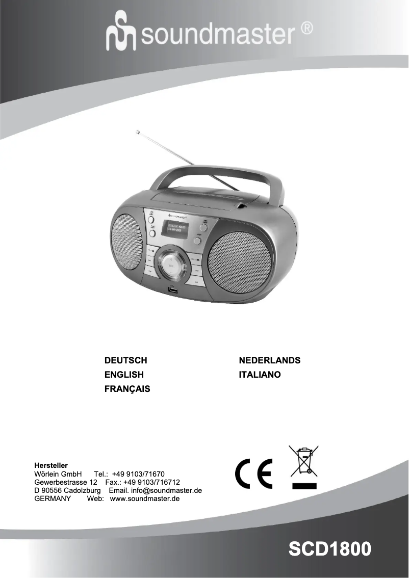 Image de la première page du manuel de l'appareil SCD1800
