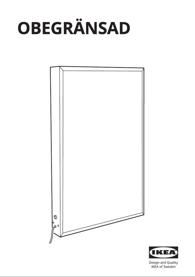 Page 1 de la notice Manuel utilisateur Ikea OBEGRÄNSAD 005.262.48