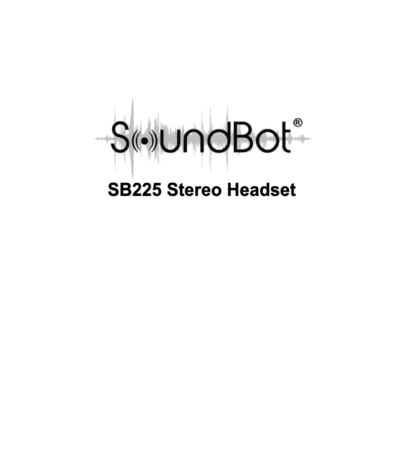 Page n°1 - Manuel utilisateur SoundBot SB225