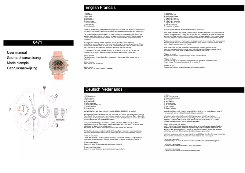 Page n°1 - Manuel utilisateur Davis 0471