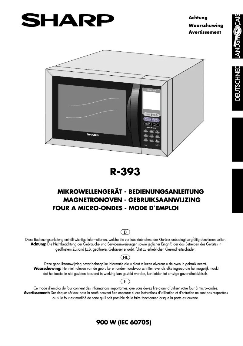 Page 1 de la notice Manuel utilisateur Sharp R-393IN