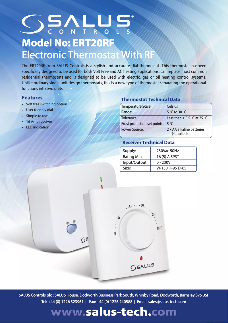 Imagen de la primera página del manual del dispositivo ERT20RF
