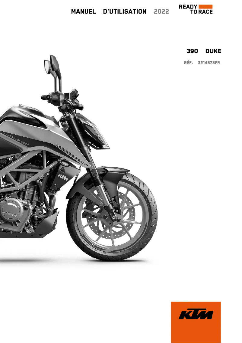 Page 1 de la notice Manuel utilisateur KTM 390 Duke (2022)