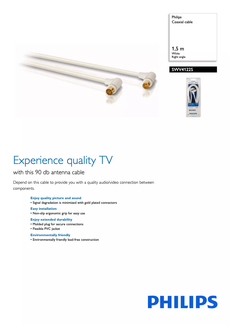 First page image of the manual for SWV4122S