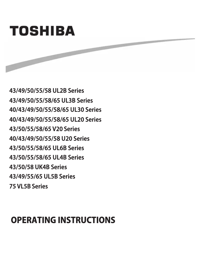 Page n°1 - Manuel utilisateur Toshiba 50UL3063DG