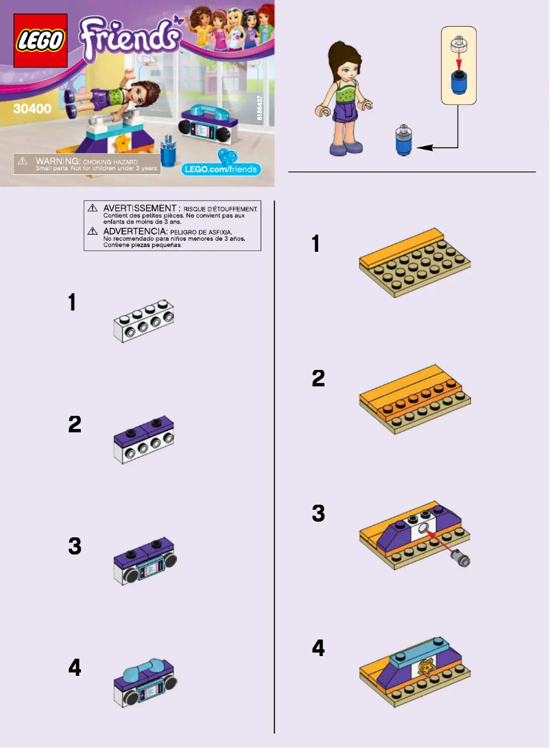 Page 1 de la notice Manuel utilisateur Lego Friends 30400