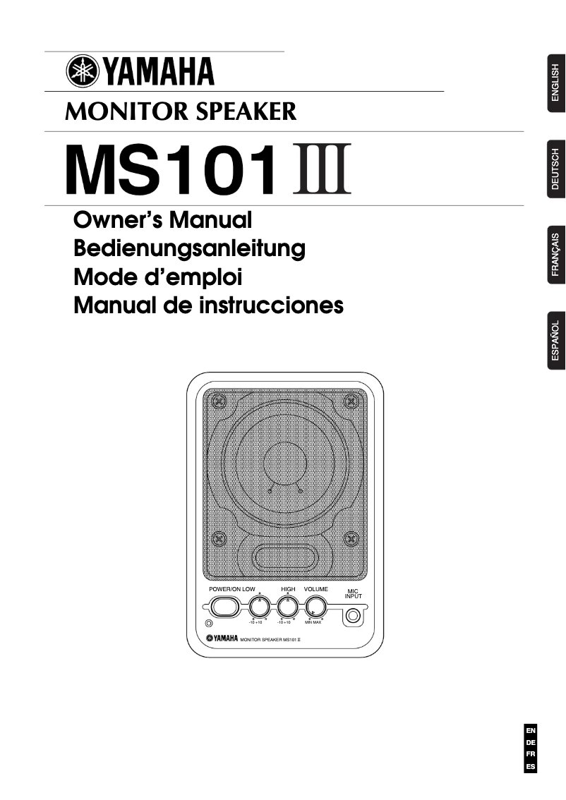 Página 1 del manual Manual de usuario Yamaha MS101III