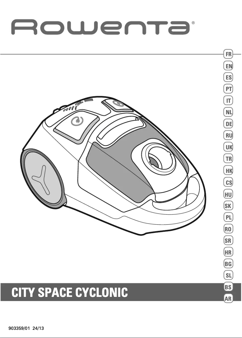 Page 1 de la notice Manuel utilisateur Rowenta Cityspace Cyclonic RO2544WA