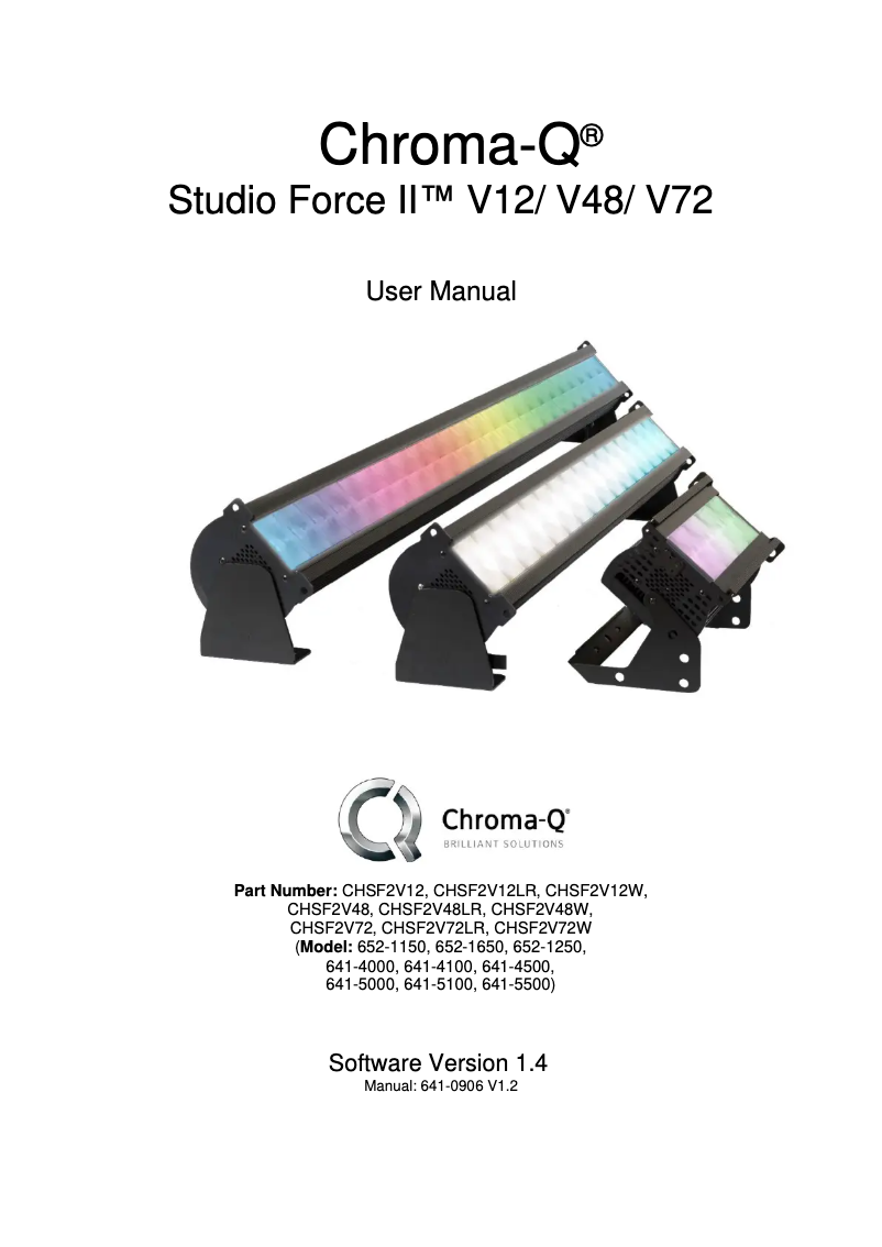Page n°1 - Manuel utilisateur Chrome-Q Studio Force II 48