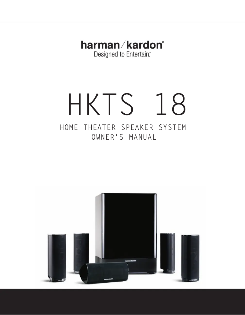 Page n°1 - Manuel utilisateur Harman Kardon HKTS 18