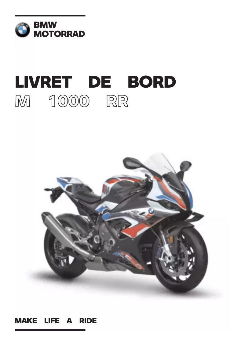 Page 1 de la notice Manuel utilisateur BMW M 1000 RR (2020)