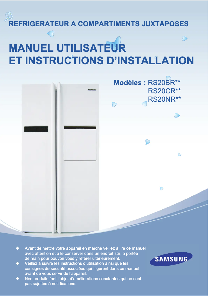 Image de la première page du manuel de l'appareil RS20CRSV