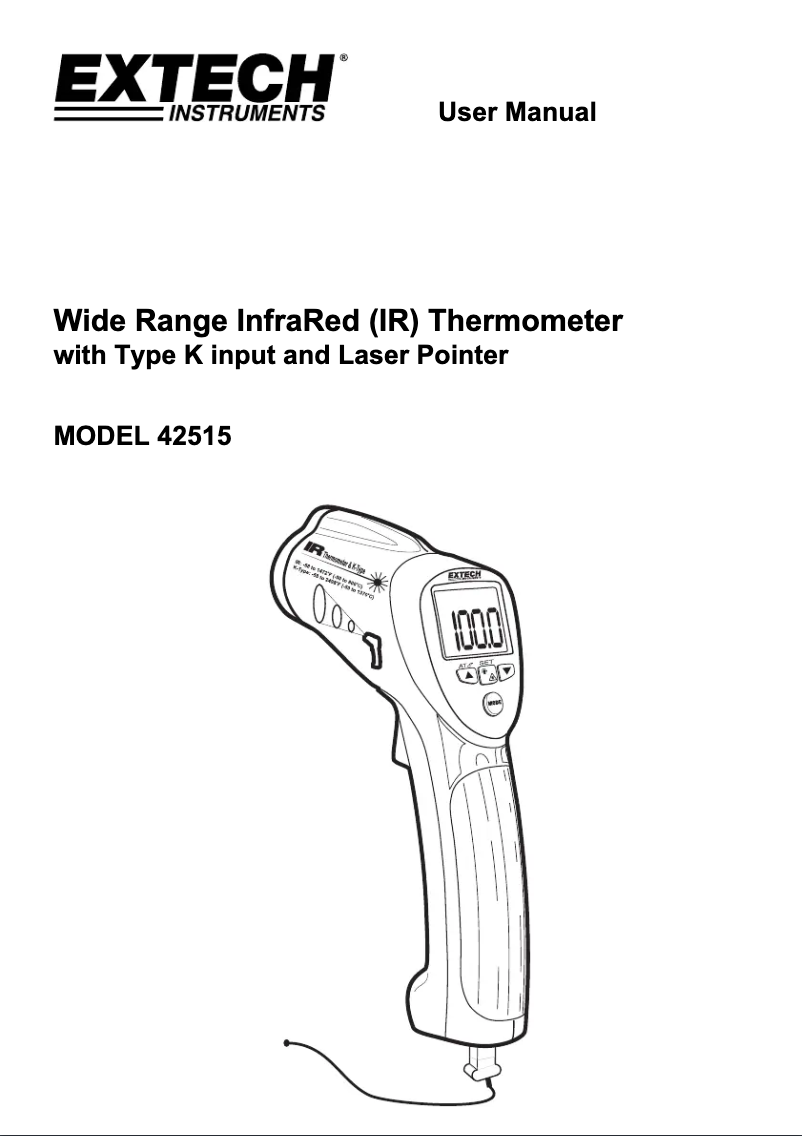 Page 1 de la notice Manuel utilisateur Extech 42515