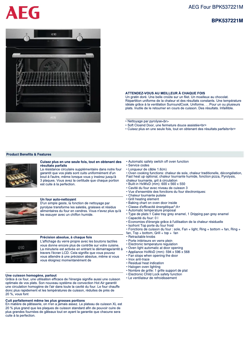 Página 1 del manual Dibujo técnico AEG BPK 537221 M