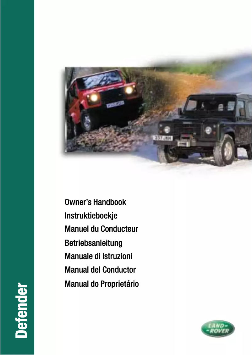 Page 1 de la notice Manuel utilisateur Land Rover Defender (2003)