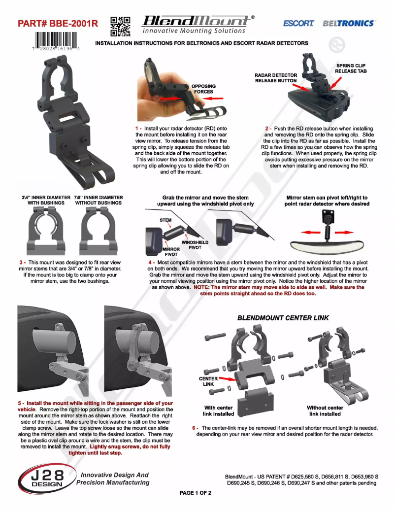 Página 1 del manual Manual de usuario BlendMount BBE-2001R