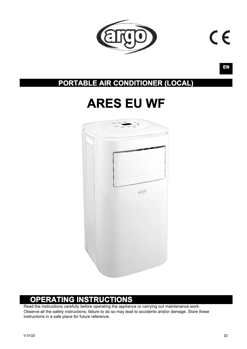 Image de la première page du manuel de l'appareil ARES EU WF