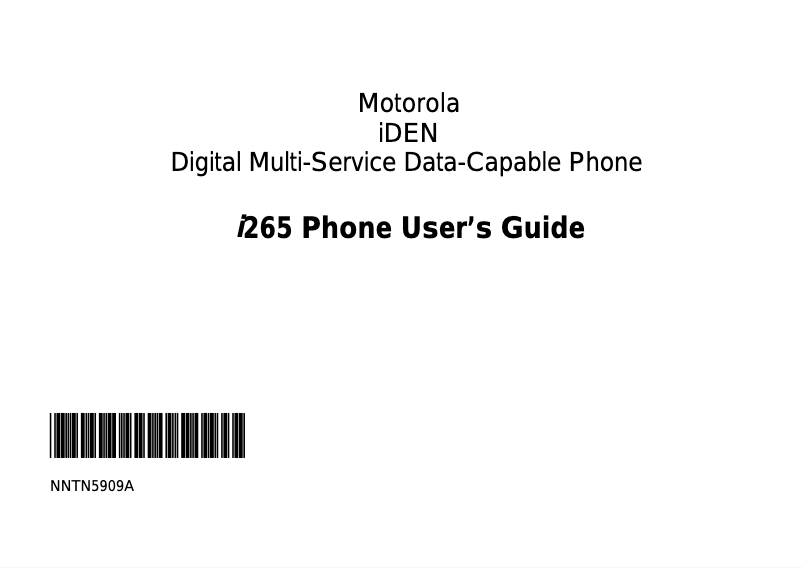 Page 1 de la notice Manuel utilisateur Motorola i265