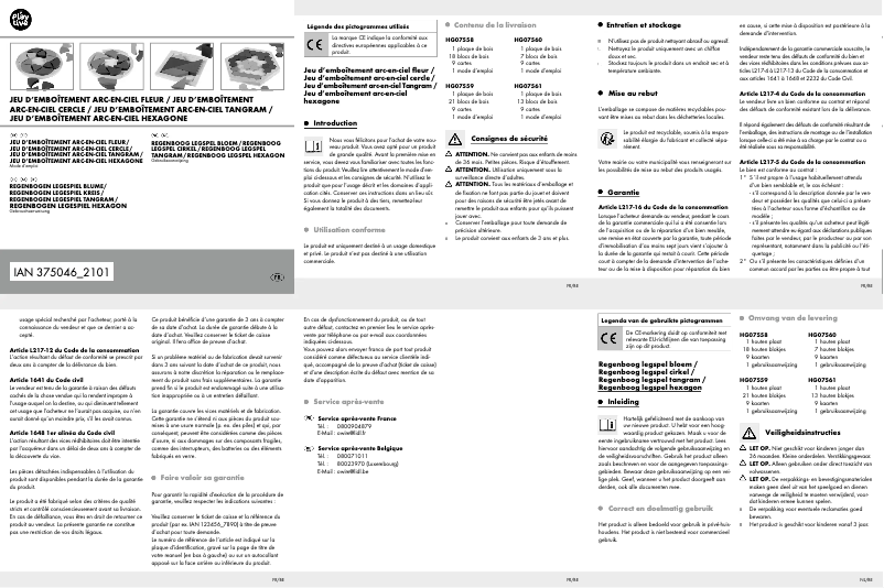 Page 1 de la notice Manuel utilisateur Playtive HG07558