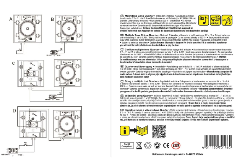 Page 1 de la notice Manuel utilisateur Heidemann 70146