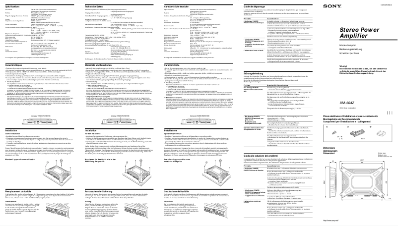 Página 1 del manual Manual de usuario Sony XM-504Z