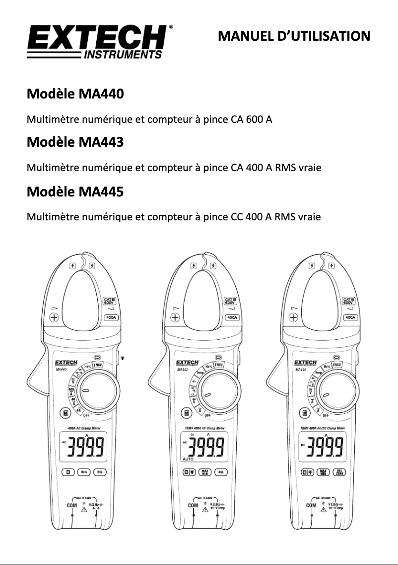 Página 1 del manual Manual de usuario Extech MA440