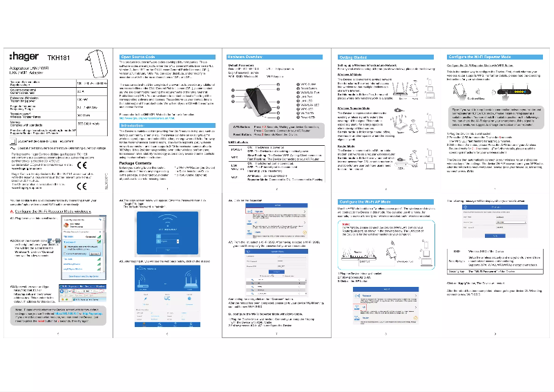 Image de la première page du manuel de l'appareil TKH181