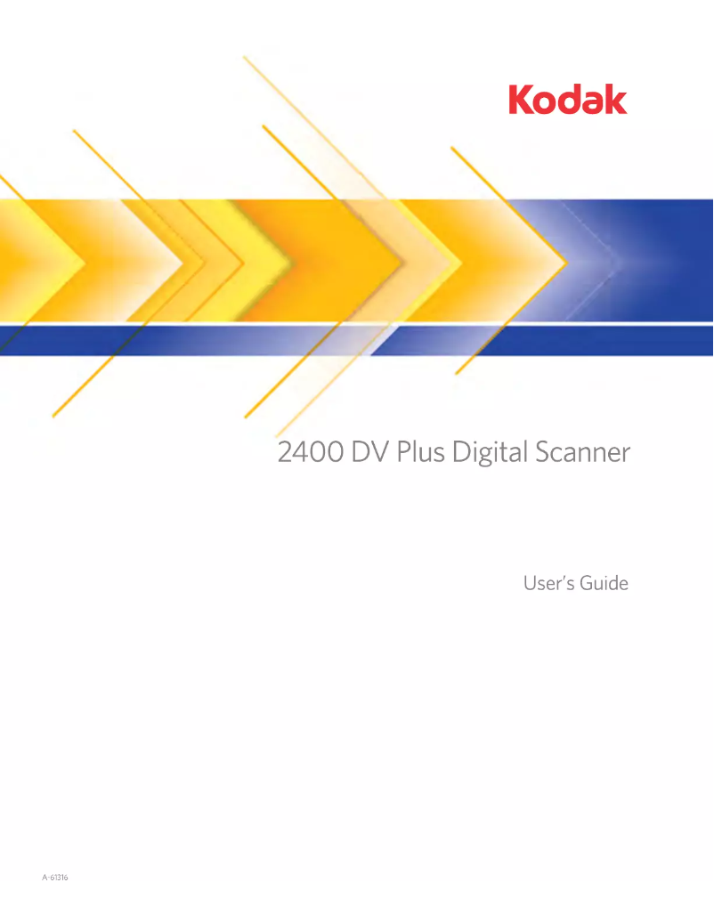 Page 1 of the manual User Manual Kodak 2400 DV Plus